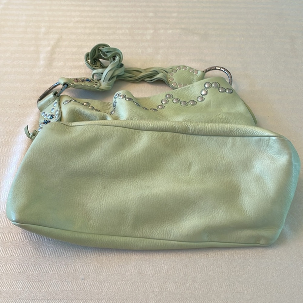 Betsey Johnson bag, green includes satin bag cover - Picture 3 of 6